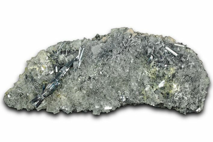 Lustrous Metallic Stibnite Crystals with Barite - Jiangxi, China #326633